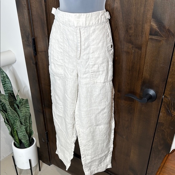 Athleta Voyager 100% Linen Pants high waist Size 10 - Picture 2 of 13